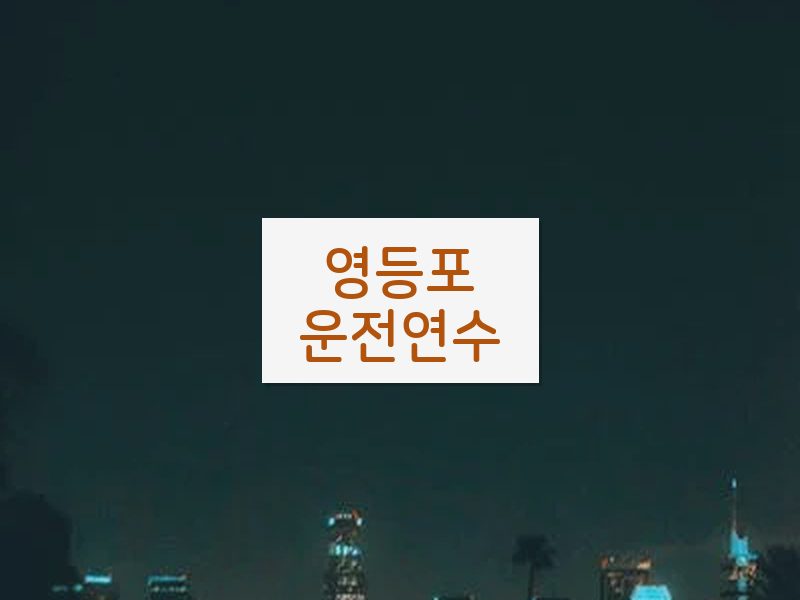영등포운전연수 후기