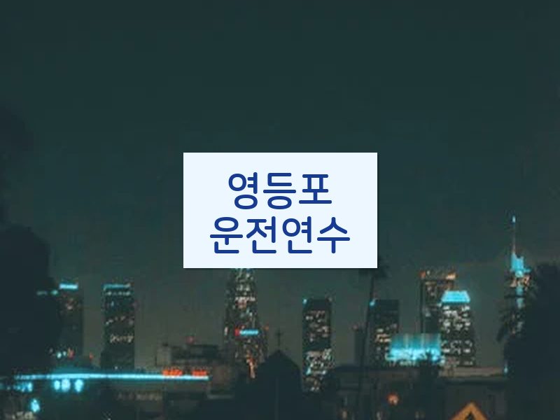 영등포운전연수 후기