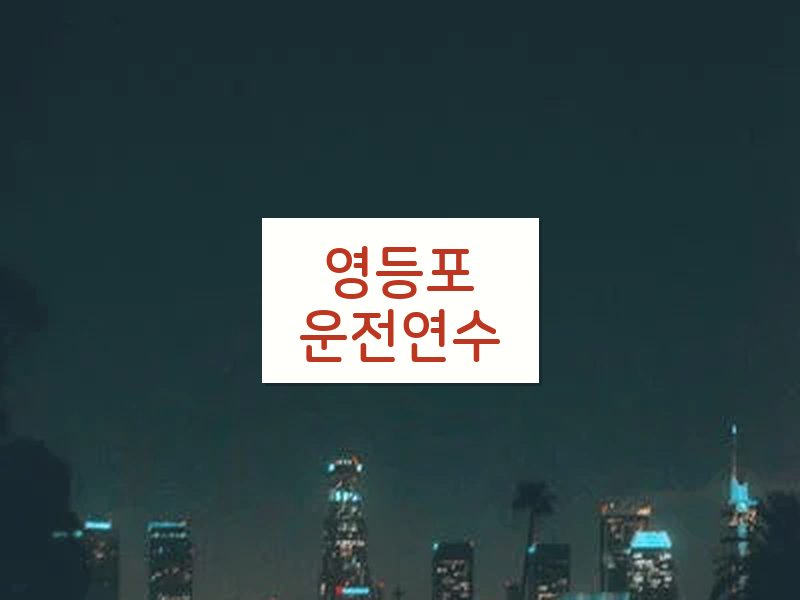 영등포운전연수 후기